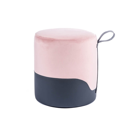 Pouf rond rose bicolore - Edith