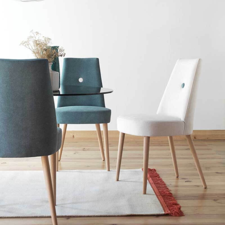 Chaise confortable en bois et tissu - Brisa