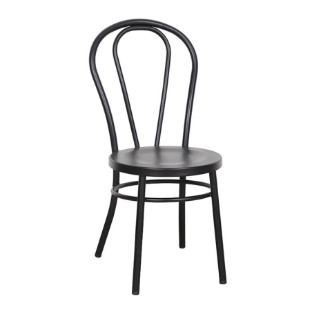 Chaise bistrot vintage en métal noir - Madina