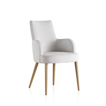 Fauteuil confortable en tissu et pieds bois - Brisa Bridge