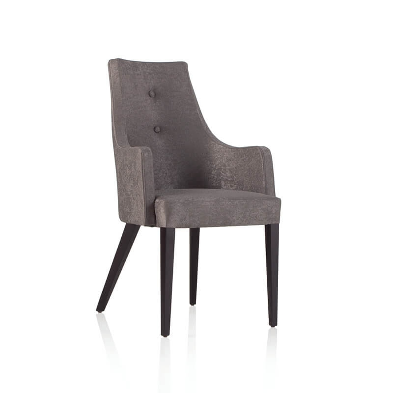Fauteuil contemporain en tissu gris et pieds bois - Park Bridge