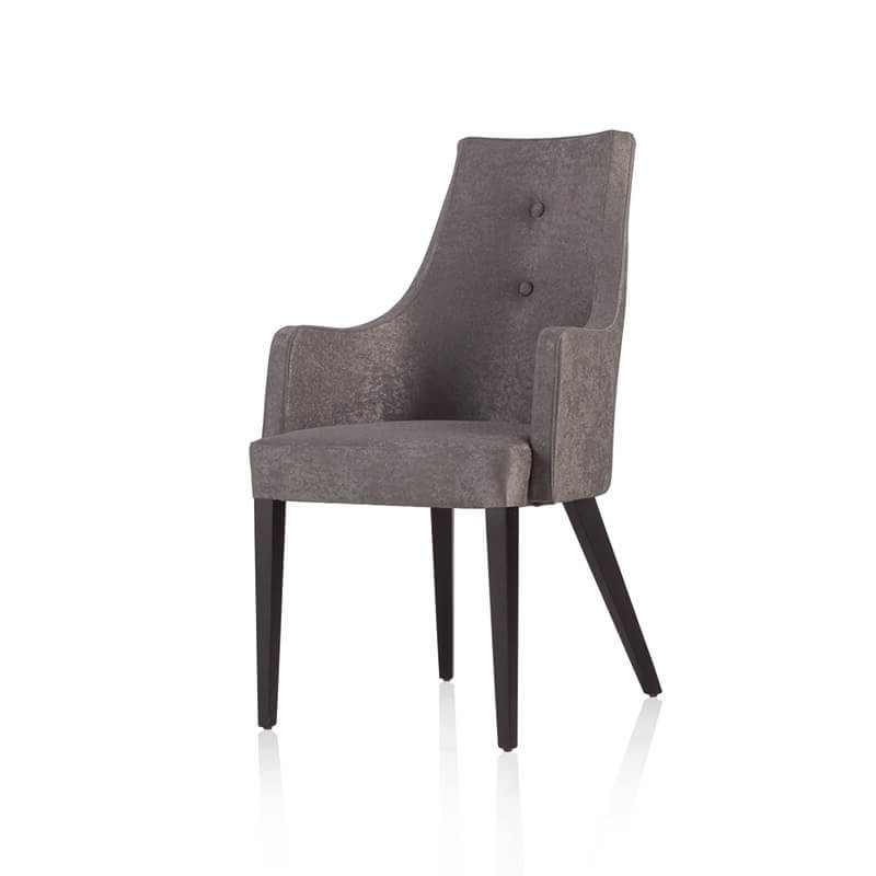 Fauteuil en tissu gris et pieds bois - Park Bridge
