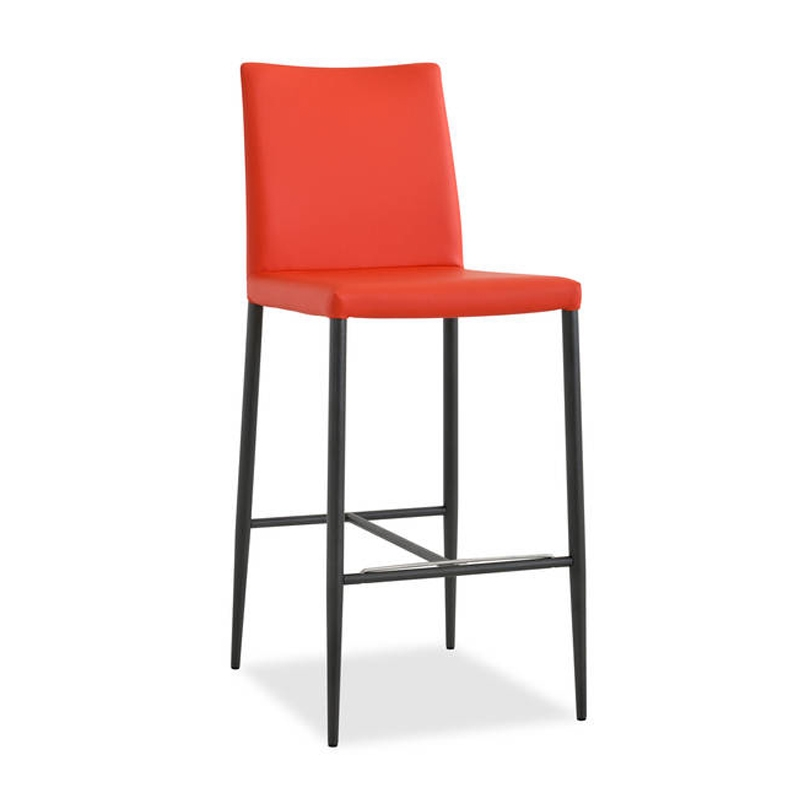 Tabouret contemporain en cuir orange - Beo
