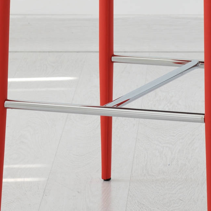 Tabouret contemporain en cuir rouge - Beo