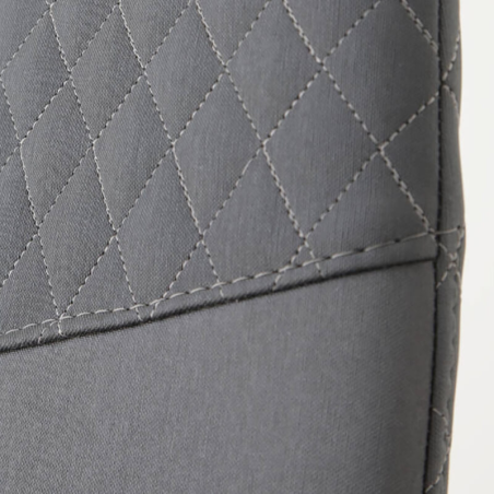 chaise de salle à manger grise au dossier matelassé