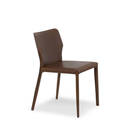 chaise de salle à manger en croûte de cuir hauteur 80 cm - Maryl