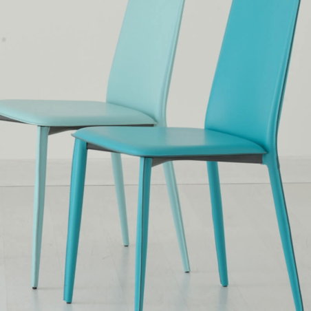 chaise de salle à manger en croûte de cuir Ely 2