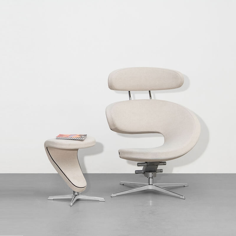 Fauteuil de relaxation ergonomique en tissu blanc - Peel Varier®