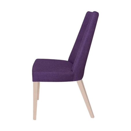 Chaise en tissu violet et pieds bois naturel - Park