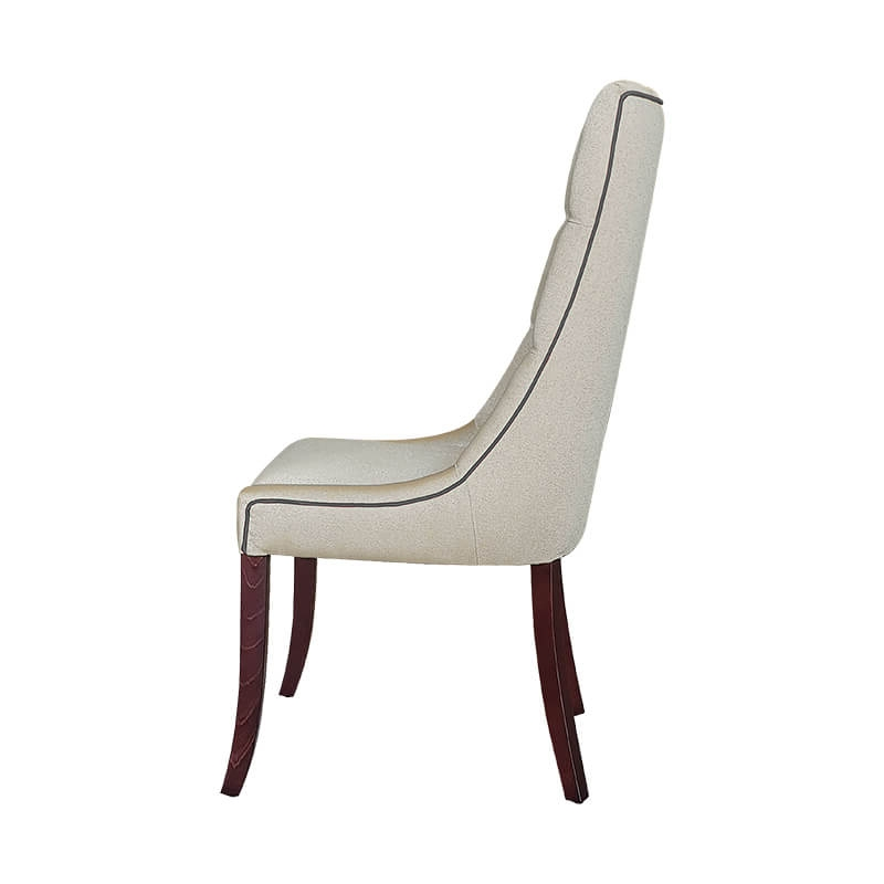 Chaise matelassée en tissu pieds bois - Carol