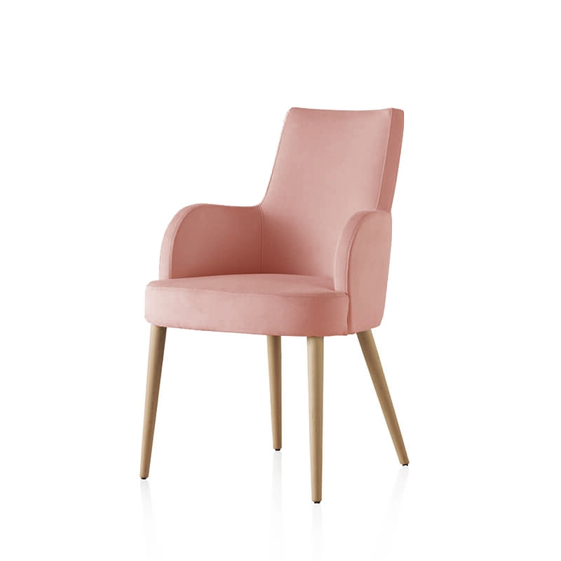 Fauteuil confortable en tissu et pieds bois - Brisa Bridge