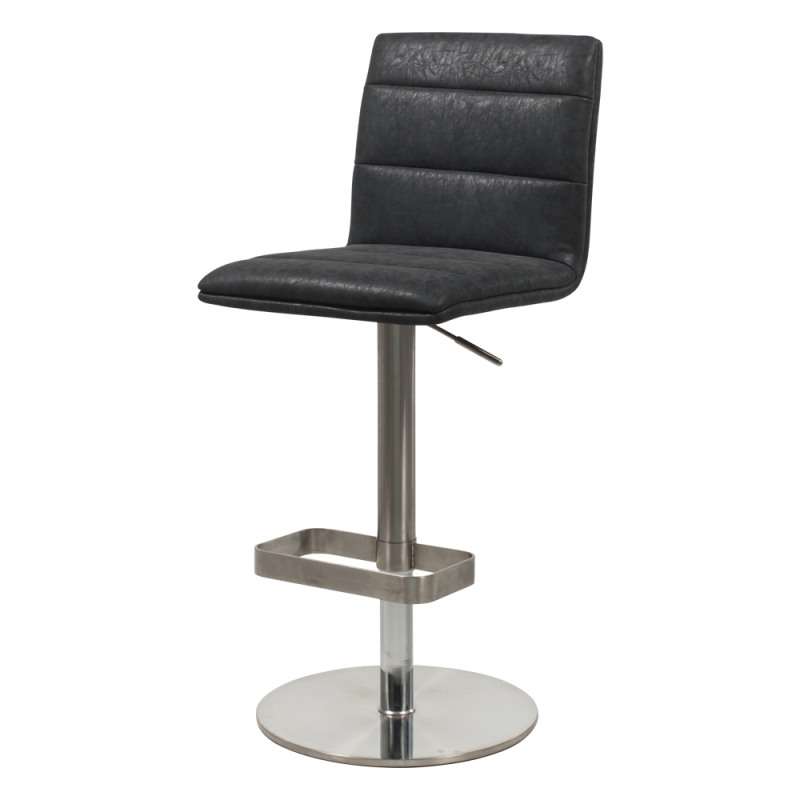 Tabouret réglable pied métal et coque noire - Nouméa