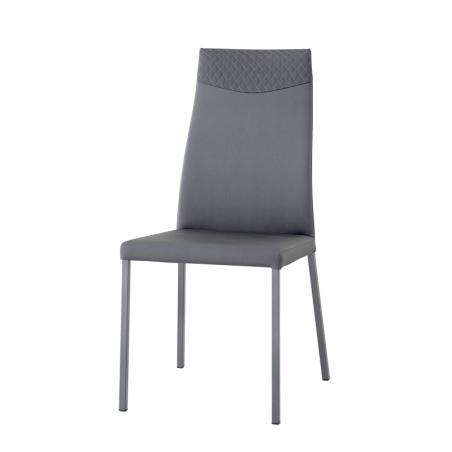 chaise dossier matelassé pour salle à manger grise