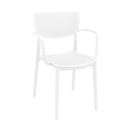 Fauteuil de terrasse blanc en polypropylène micro perforé - Loft