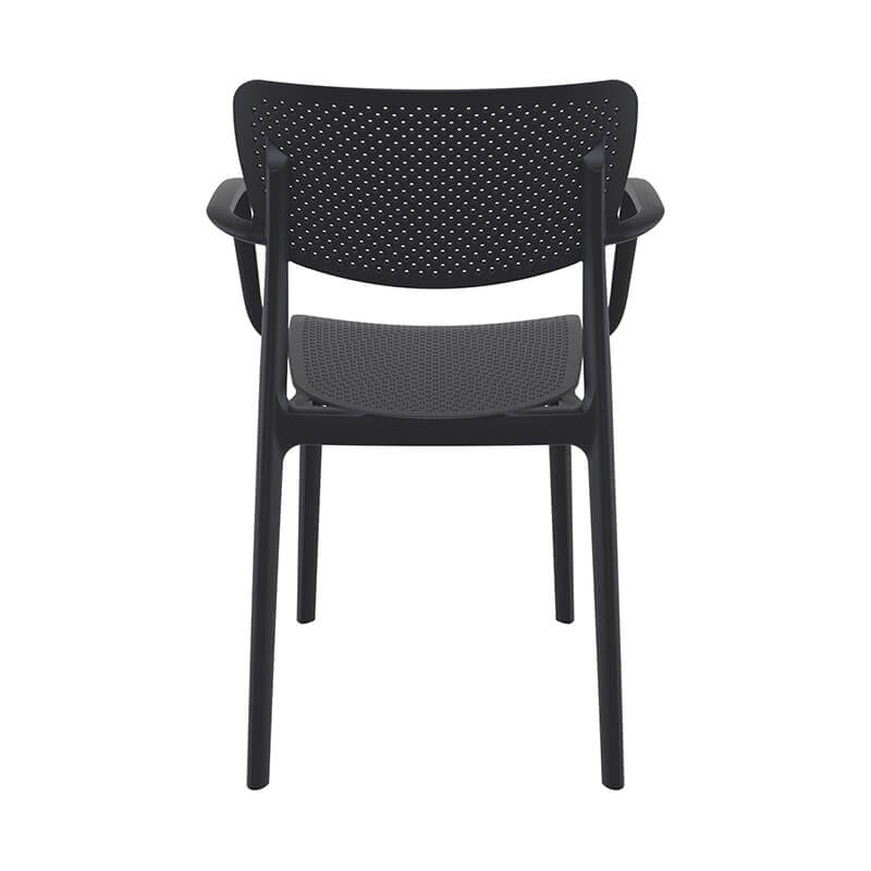 Fauteuil de jardin empilable noir - Loft