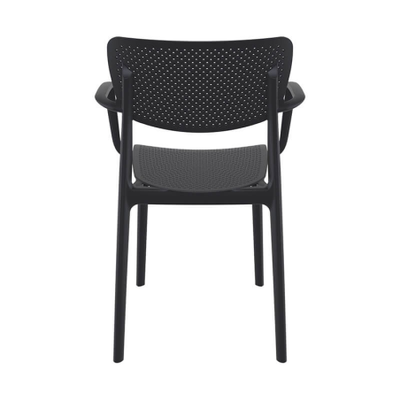 Fauteuil de jardin empilable noir - Loft