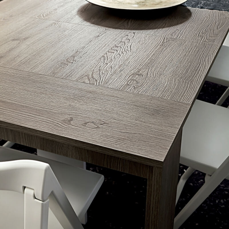 Table console extensible en mélaminé effet bois grisé - Tony