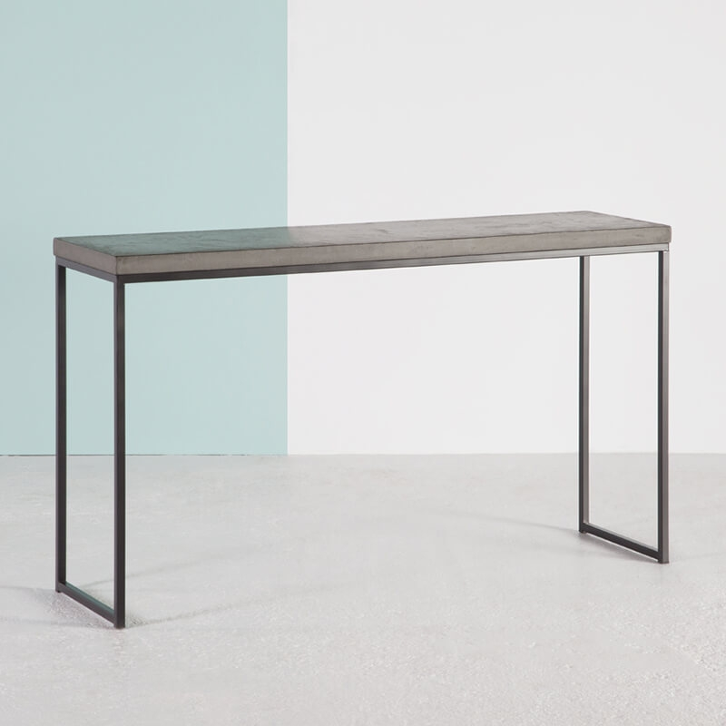 Console design industriel en béton ciré gris anthracite - Eternelle