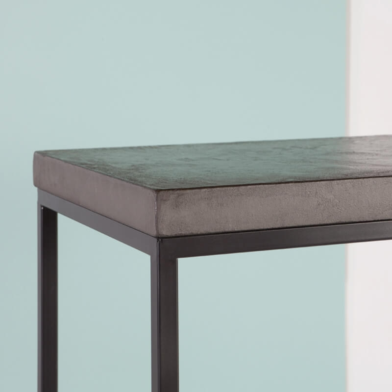 Console design industriel en béton ciré anthracite - Eternelle