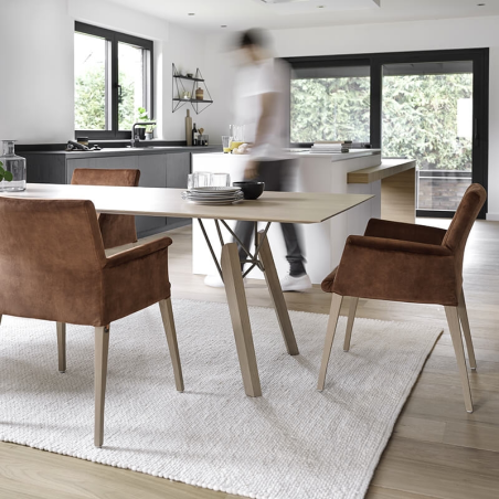 Fauteuil de séjour confortable en bois et tissu - Pure classic Mobitec®