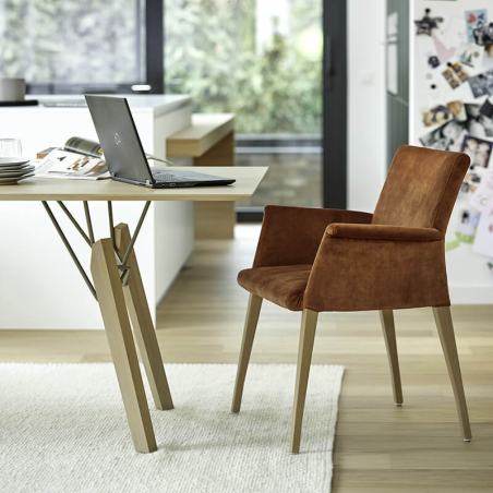 Fauteuil de séjour confortable en bois et tissu - Pure classic Mobitec®