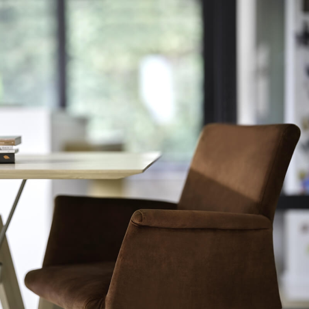 Fauteuil de séjour confortable en bois et tissu - Pure classic Mobitec®