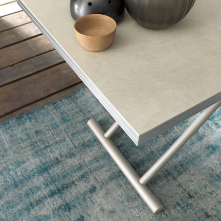 Table transformable en table de raps plateau céramique et pieds métal - Bessy