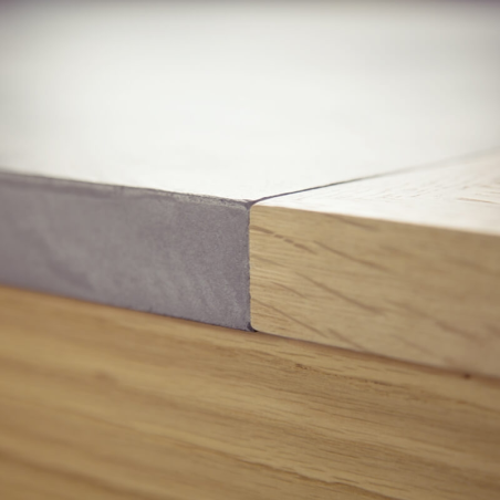 Table en béton ciré et bois massif - Repas