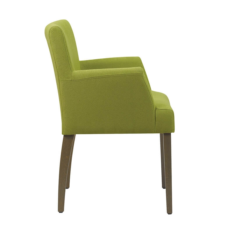 Fauteuil vert en tissu et chêne massif foncé - Shanna Mobitec®