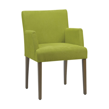 Fauteuil Cosy en tissu vert et bois foncé - Shanna Mobitec®