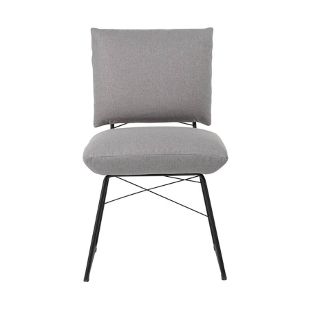 Chaise confortable tendance grise avec structure en métal noir- Cosy Mobitec®