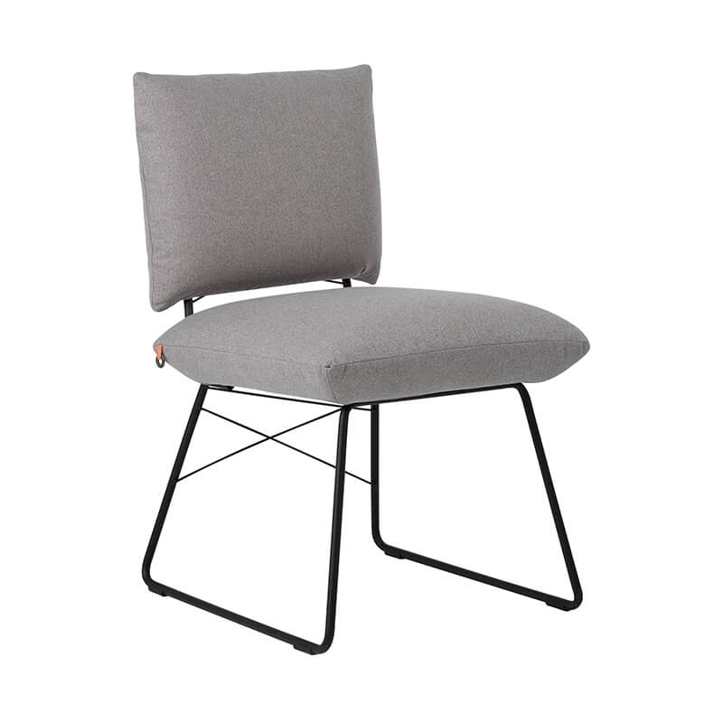Chaise confortable design grise avec structure en métal noir - Cosy Mobitec®