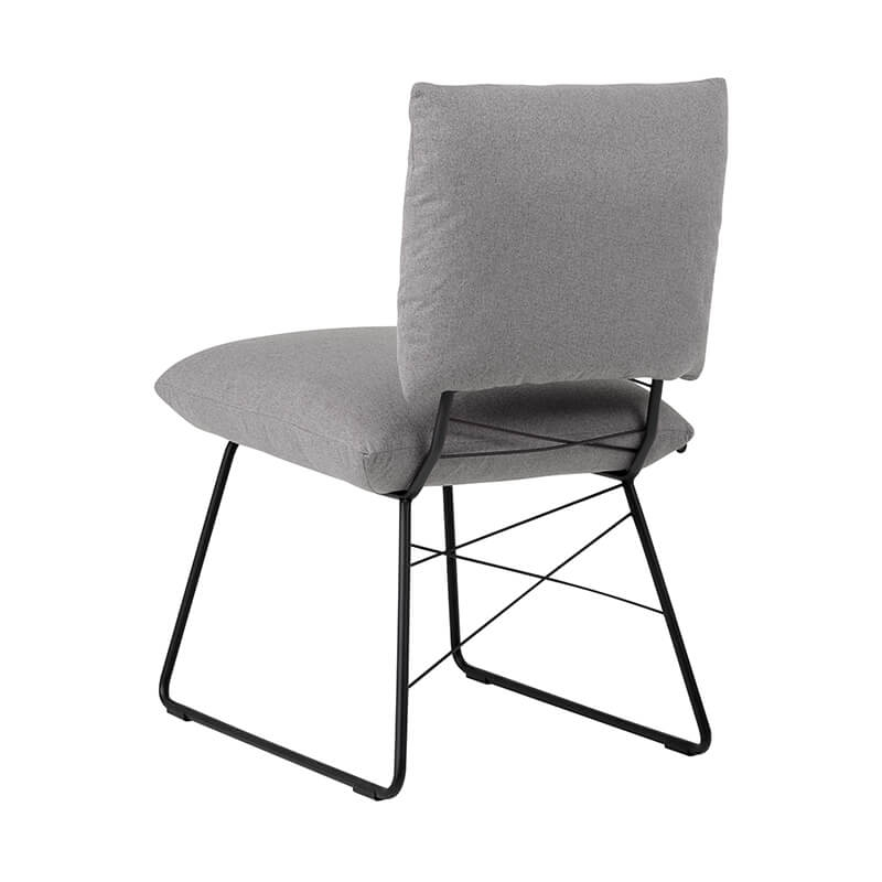 Chaise confortable moderne grise avec structure en métal noir - Cosy Mobitec®