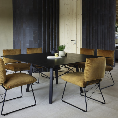 Chaise de designer marron jaune avec structure en métal - Cosy Mobitec®