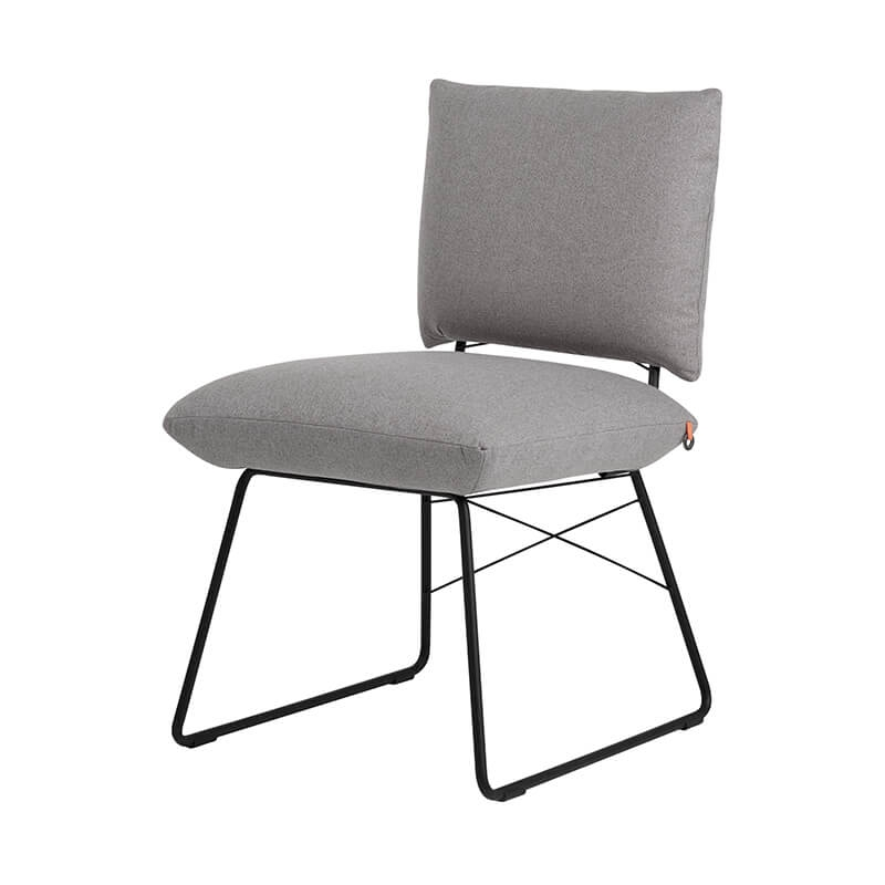 Chaise confortable grise avec structure en métal noir - Cosy Mobitec®