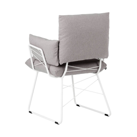 Fauteuil design en tissu gris et pieds en métal blanc - Cosy Mobitec®