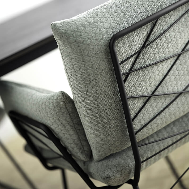 Fauteuil design confortable assise en tissu vert et pieds en métal noir - Cosy Mobitec®