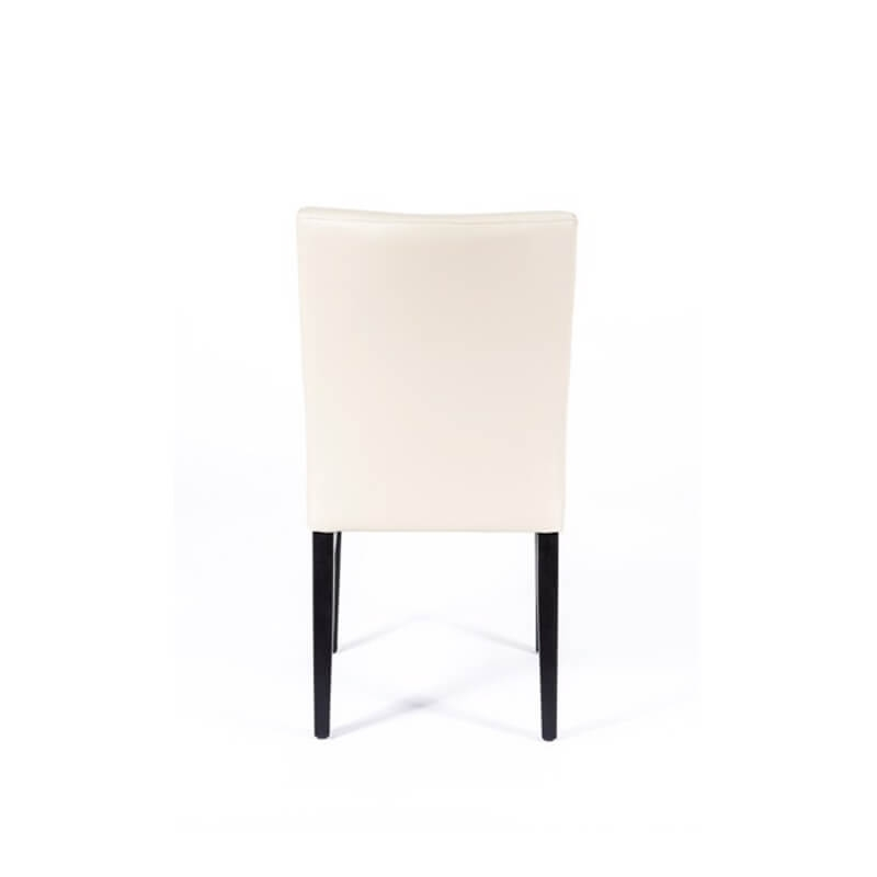 Chaise matelassée blanche avec renforts de structure en bois noir - Matias - 4