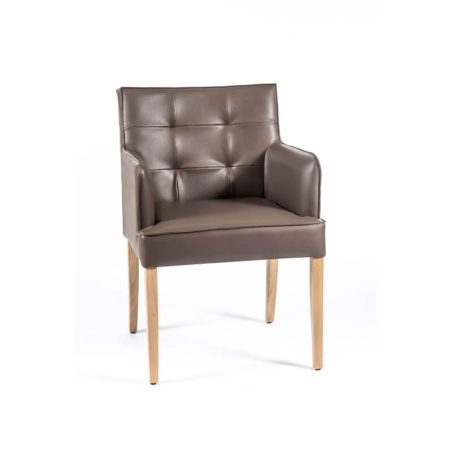 Fauteuil matelassé marron avec accoudoirs - Diem 2