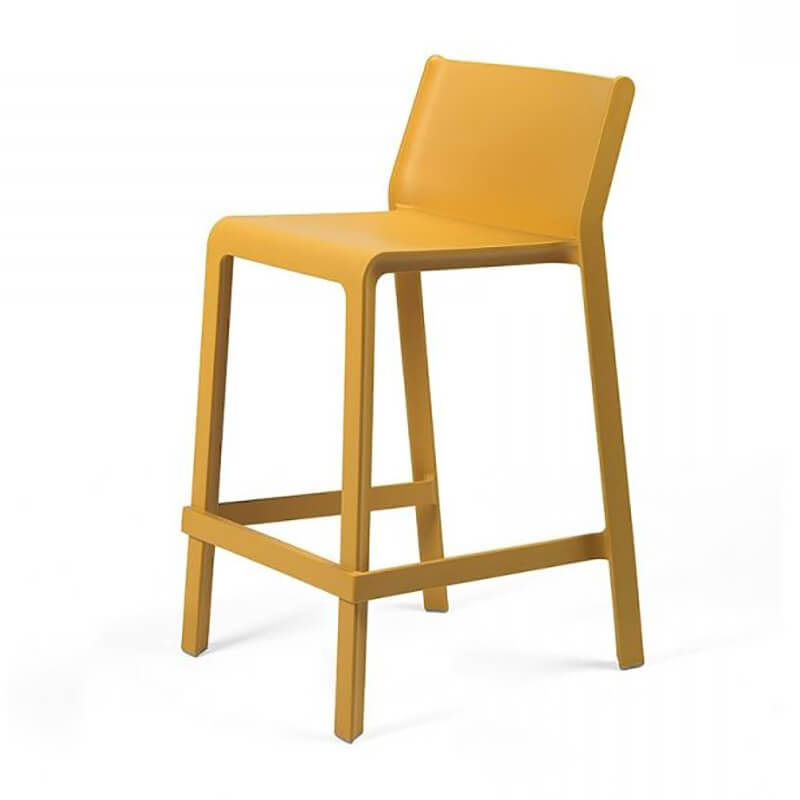 Tabouret snack de jardin empilable en polypropylène jaune - Trill mini 2