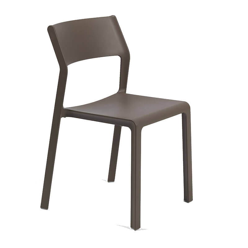 Chaise de jardin empilable en polypropylène marron tabac - Trill bistrot