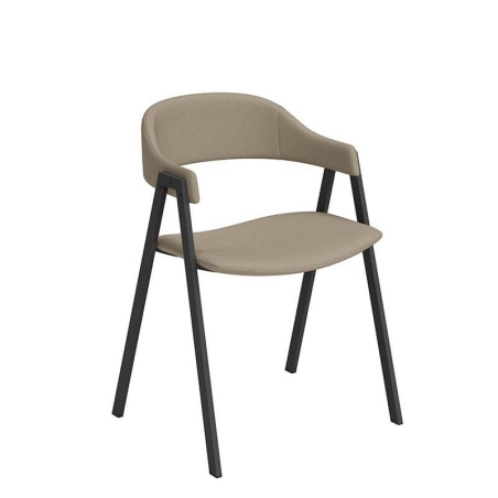 Fauteuil de table beige avec accoudoirs - Arca
