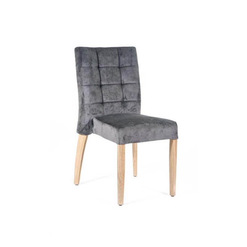 Chaise matelassée grise en tissu style contemporain - Matias 2 stack 