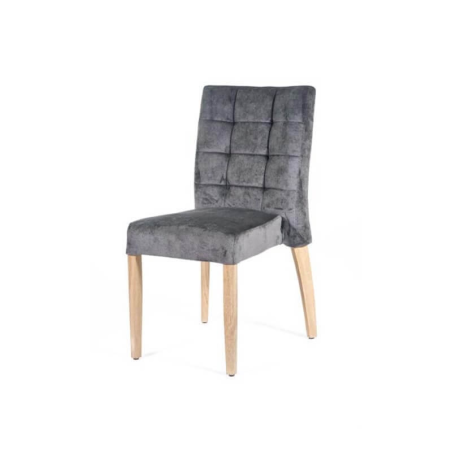 Chaise matelassée grise en tissu style contemporain - Matias 2 stack 