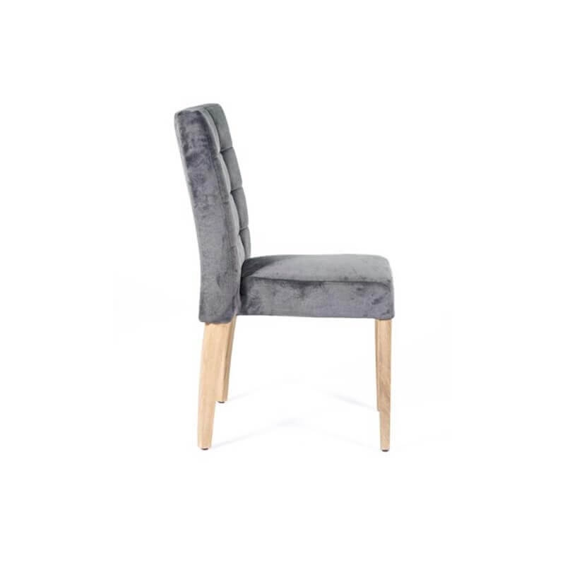 Chaise matelassée grise en tissu style contemporain - Matias 2 stack 