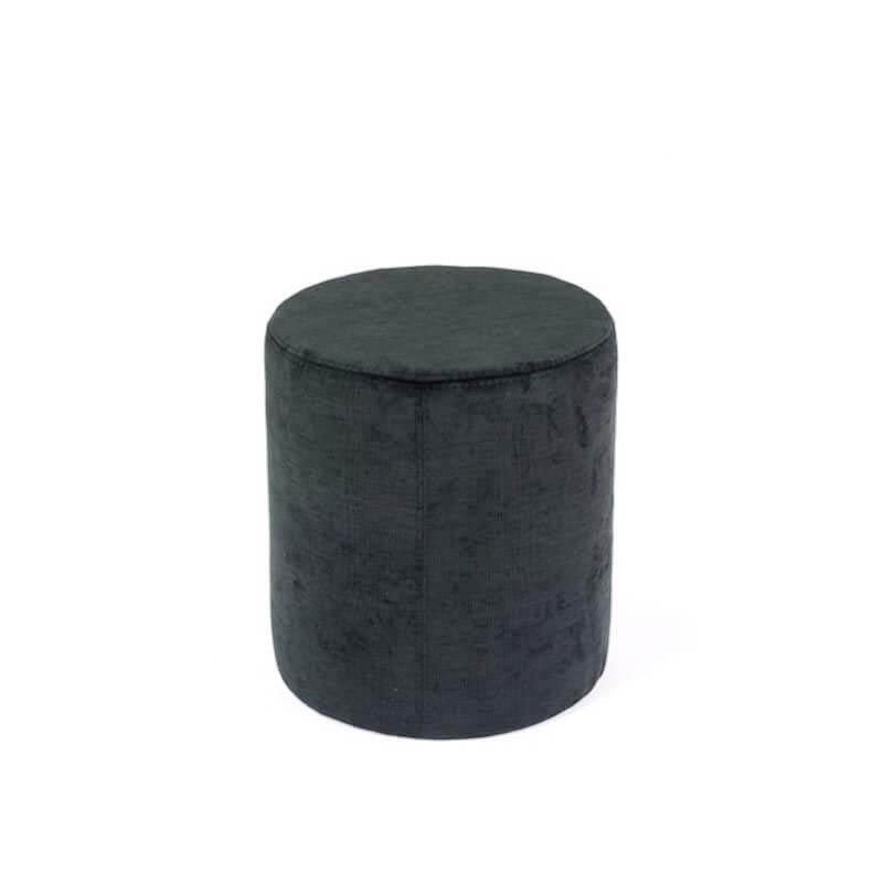 Pouf rond en tissu gris foncé - Rondo