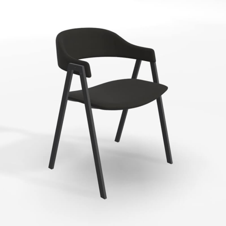 Fauteuil de table en tissu noir - Arca