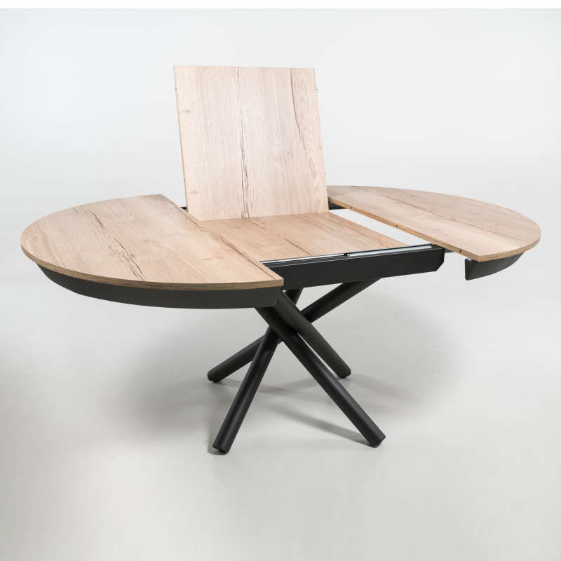 Table ronde extensible design italienne en mélaminé et pied mikado - Fahrenheit