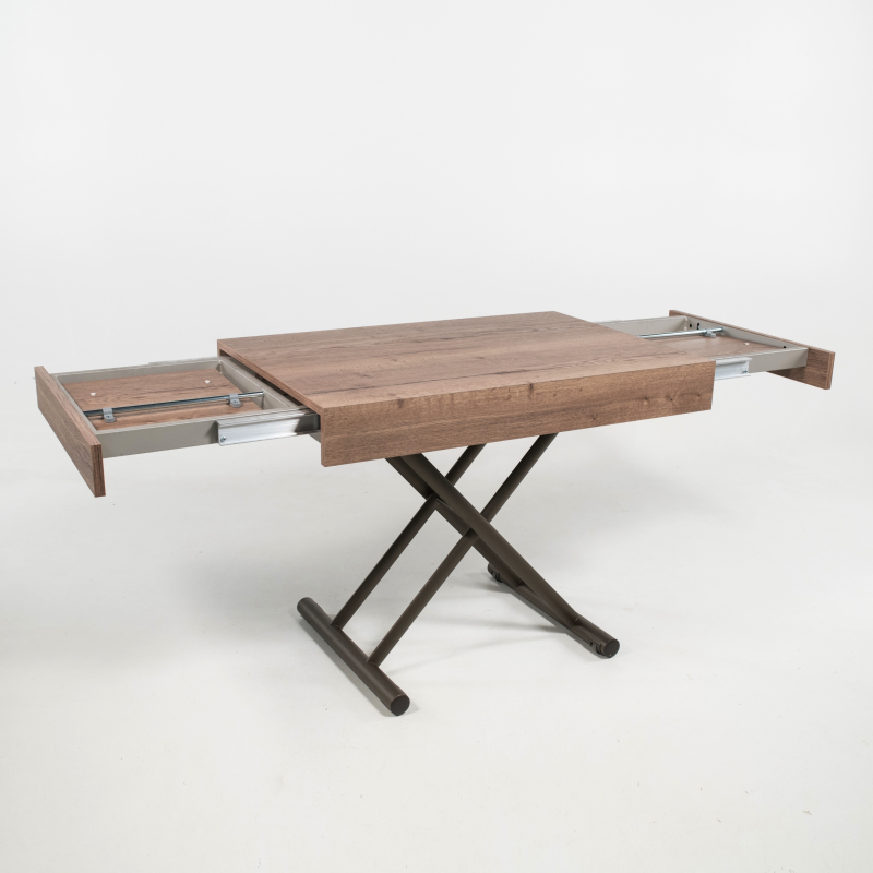 Table réglable en hauteur et extensible en mélaminé - Compact