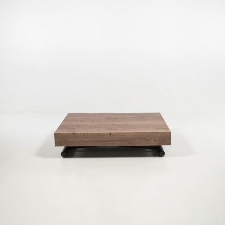 Table basse réglable en hauteur et extensible en mélaminé - Compact